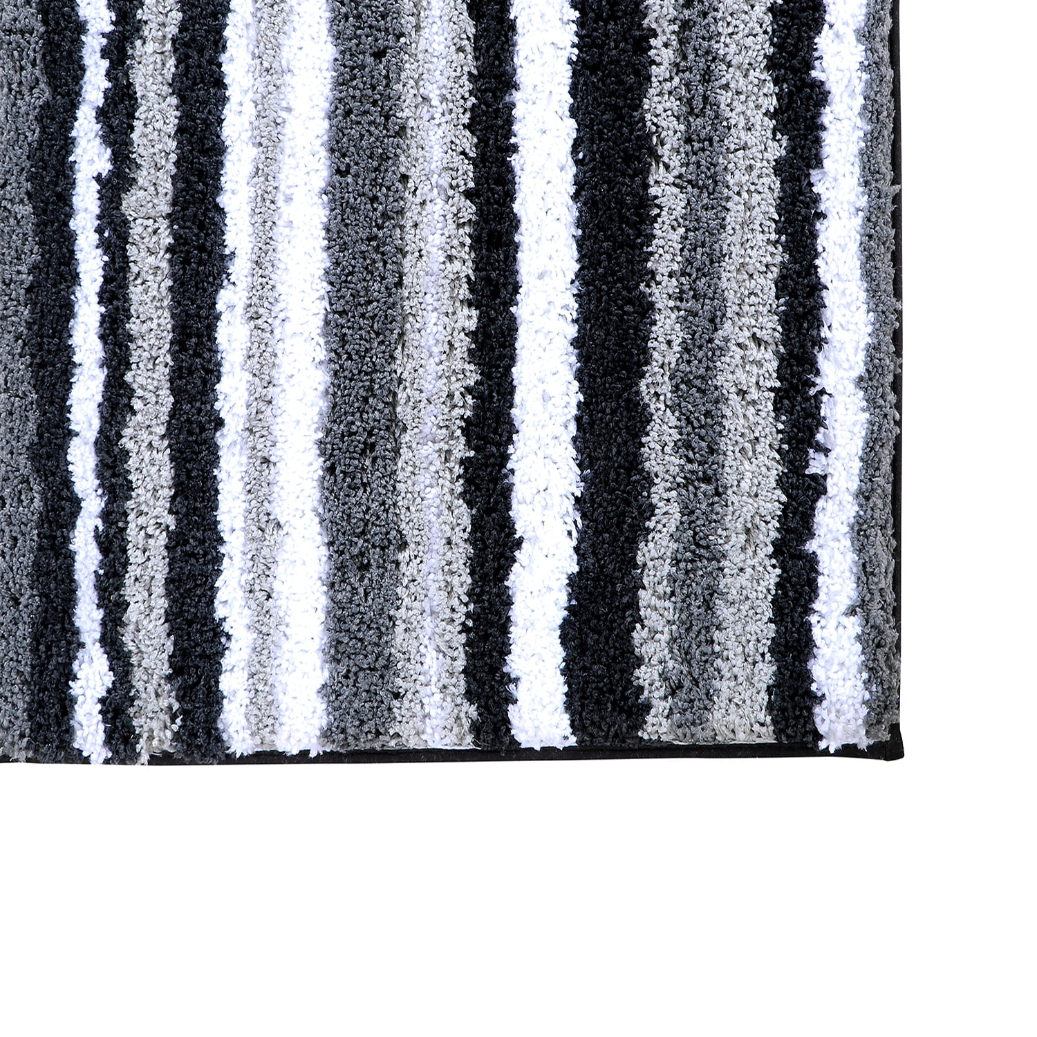 Better Trends 2 Piece Bathroom Rug Set 100% Polyester Soft Water Absorbent Non Slip Bath Mat Machine Washable Rug Griffie Collection - Gray