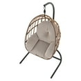 thumbnail image 4 of Mainstays Steel Outdoor Hanging Egg Chair with Stand and Cushion, Beige, 4 of 6