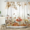 thumbnail image 4 of SUNOLIFE Fall Autumn Shower Curtain,Mushroom Leaves Waterproof Fabric Bathroom Curtain with Hooks,60x72 in, 4 of 5