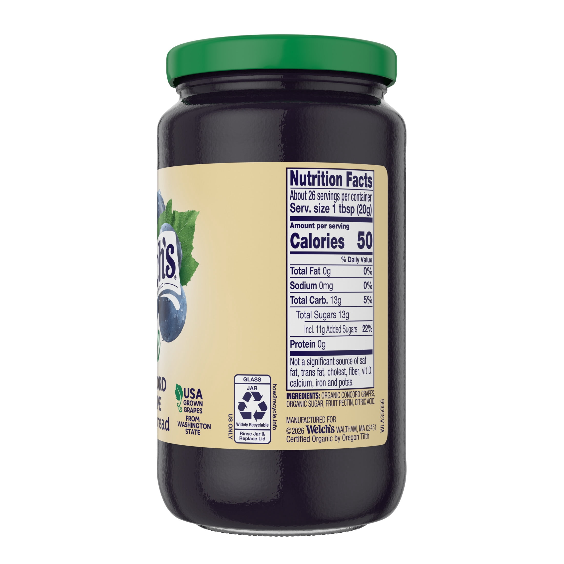 Welch's Concord Grape Organic Spread, 18 oz Jar
