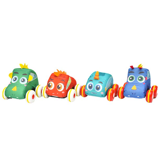 Juguetes de vehículos suaves, juguetes de vehículos de tela con bolso, juguetes de vehículos de bebé seguros, lindo coche extraíble, dibujos animados, juguetes de coche para niños para el hogar Inevent FN003545-01