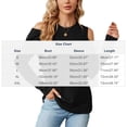 thumbnail image 3 of ClodeEU Womens Cold Shoulder Bell Long Sleeve Tops, Sexy Dressy Casual Round Neck T Shirts Black,Womens Plus XXL, 3 of 8