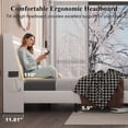 thumbnail image 3 of E-motie Queen Size Upholstered LED Bed Frame with Outlets, USB & Type-C - Wingback PU Leather Headboard, Diamond Tufting, White, 3 of 10