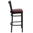 thumbnail image 2 of HERCULES Series Black Window Back Metal Restaurant Barstool - Burgundy Vinyl Seat, 2 of 6