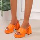 thumbnail image 1 of Sandalias de plataforma para mujer Sexy Square Peep Toe Slip On Chunky High Heel Sandals Date Dress Pumps Wmkox8yii  ytu5628, 1 of 9