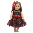 thumbnail image 4 of Doll Dress Fashion Flower Pattern Party Wear with Bowknot Clip for 18" Dolls, 4 of 8