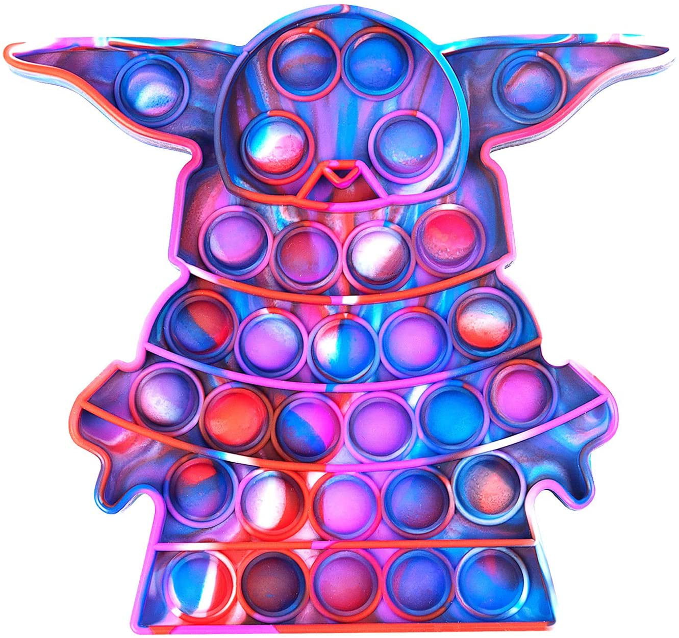 Pink Tie Dye Baby Yoda Push it Bubble Pop Fidget Sensory Toy ADHD Di Stress Toys 