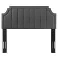 thumbnail image 3 of Modway Alyona Channel Tufted Performance Velvet Twin Headboard in Charcoal, 3 of 10