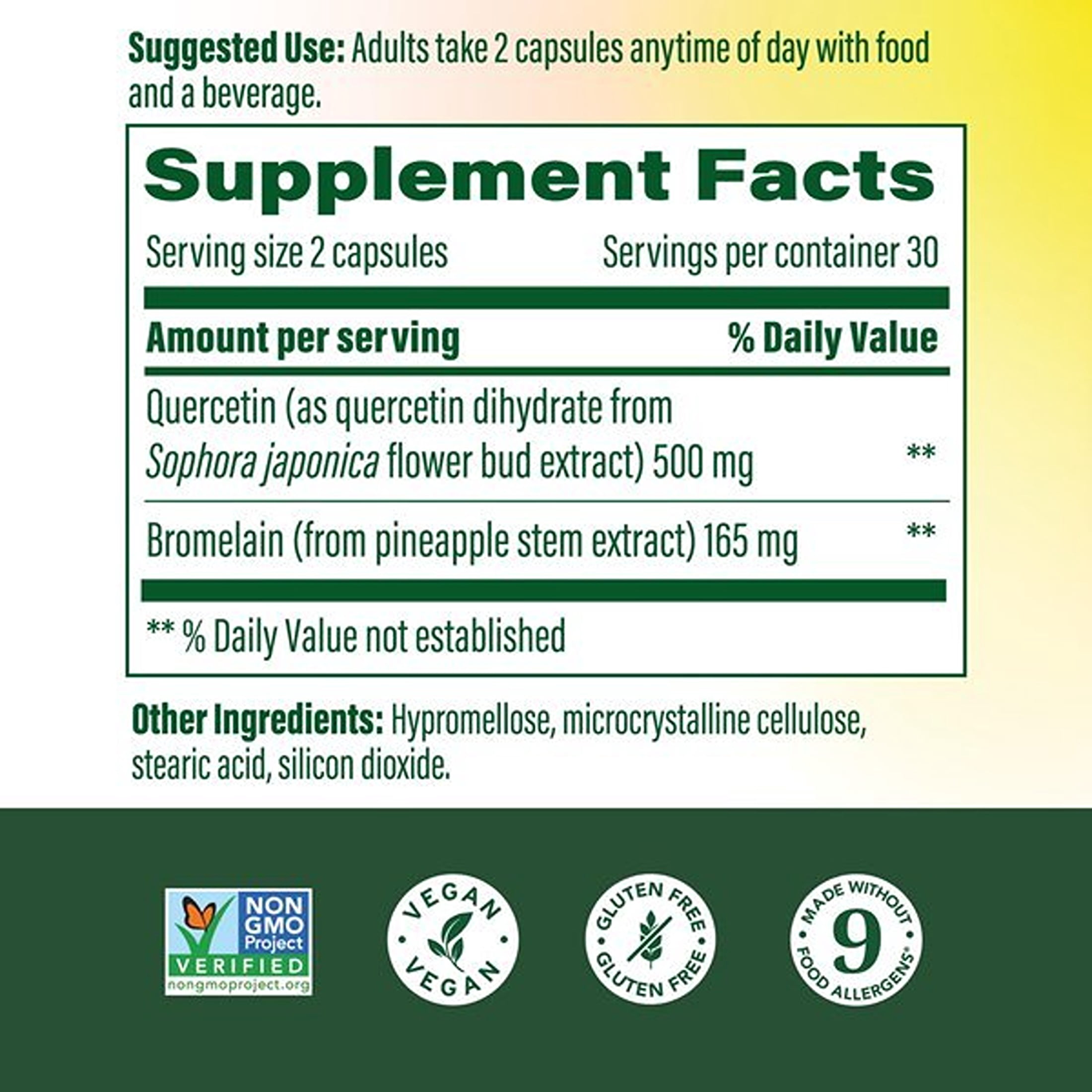 MegaFood Quercetin with Bromelain - Respiratory & Seasonal Immune Support - 30 Servings