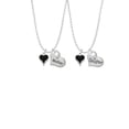 thumbnail image 2 of Delight Jewelry Silvertone Small Long Black Heart Mother & Daughter Heart Necklaces (Set of 2), 19"+2", 2 of 4