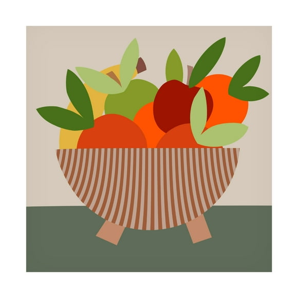 Trademark Fine Art Regina Moore Graphic Fruit Bowl I Canvas Wall Art