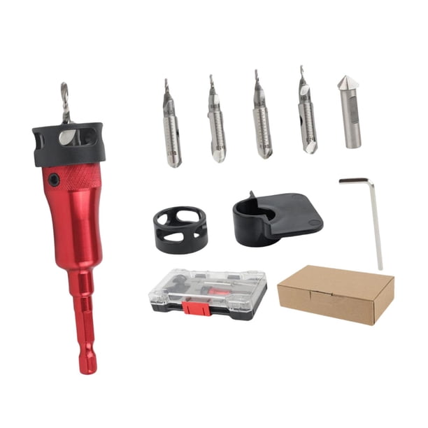 Juego de brocas avellanadoras para madera, acero de alta velocidad, acabados lisos. con 1 llave