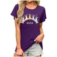 thumbnail image 3 of TaTaai Fashion Casual Women T Shirt Cotton Easter Print Crew Neck Short Sleeve Loose Fit Soft Breathable Lightweight Daily Holiday Street Wear Top Gift, 3 of 6