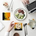 thumbnail image 1 of RYLABLUE Halloween Theme Set of 6 Coaster for Drinks, Absorbent Ceramic Stone Coasters Cup Mat with Cork Base for Home Kitchen Room Coffee Table Bar Decor, 1 of 4