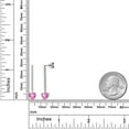 thumbnail image 6 of Gem Stone King 14K White Gold Pink Mystic Topaz and Lab Grown Diamond Dangle Earrings for Women | 2.26 Cttw | Gemstone November Birthstone | Heart Shape 6MM, 6 of 6