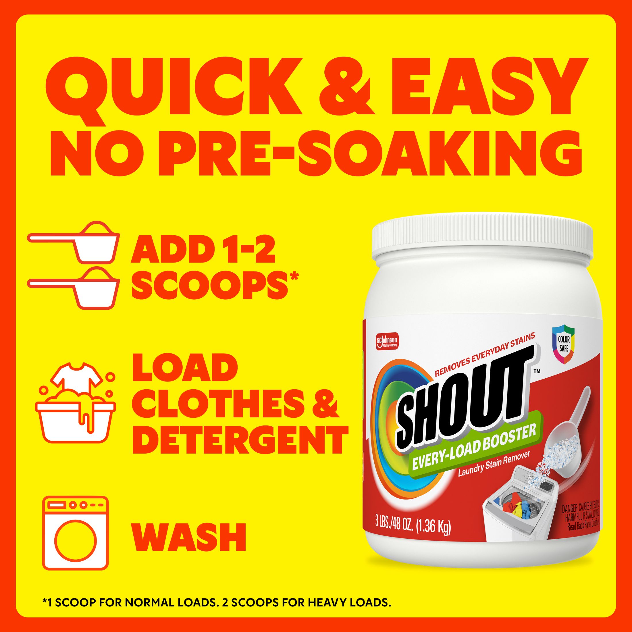 Shout Every Load Booster Laundry Stain Remover Powder, 3 Lb photo 3