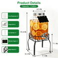 thumbnail image 3 of 1 Gallon Glass Drink Dispensers for Parties, TAIMASI Beverage Dispenser with Stand & Ice Cylinder, Leakproof Lemonade Drink Dispenser for Sun Tea, Homemade Juice, 3 of 8