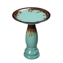 Hi-Line Gift Ltd. Ceramic Birdbath - Tranquil Blue Oasis