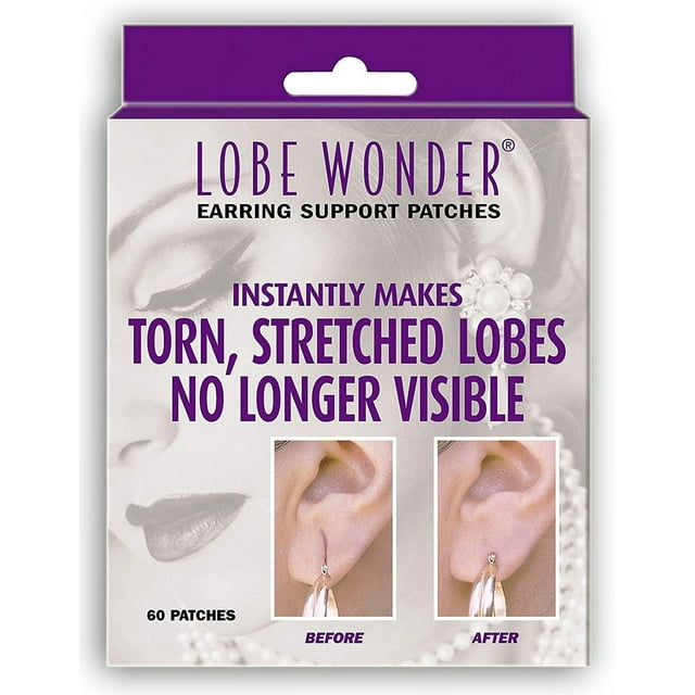 Lobe Wonder 360 Earring Support Patches Invisible Look Natural Light and Flexible - 6 Pack