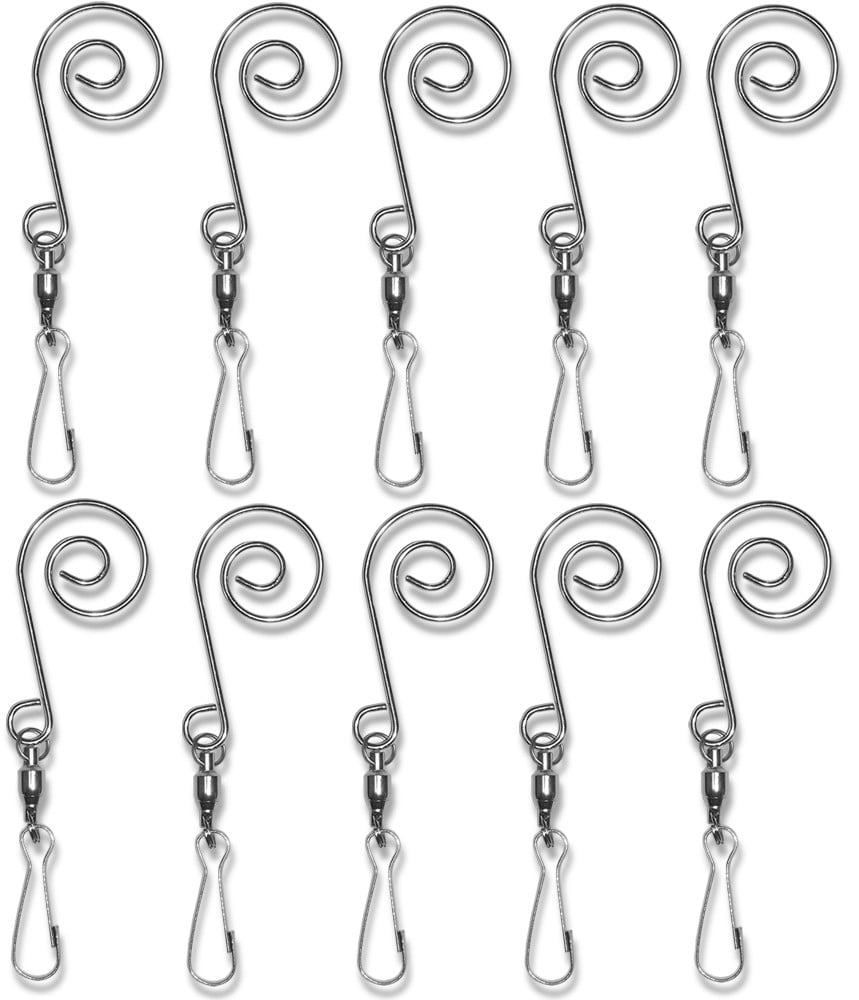 Shiny Silver Chrome Ornament Hangers Decorative Swirl Scroll Design BANBERRY DESIGNS Christmas Ornament Hooks Bulk Set of 100