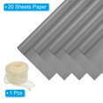 thumbnail image 3 of Unique Bargains 20 Sheets Flower Wrapping Paper, 22x22 Inch Korean Style Floral Packaging with Ribbon for Gift, Light Grey, 3 of 8