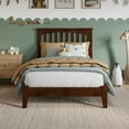 thumbnail image 2 of Mission Twin Solid Wood Low Profile Platform Bed in Walnut Brown, 2 of 9