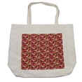 thumbnail image 1 of Fruit Shopping Bag, Repeating Pomegranate in Various Tones Fresh Antioxidants, Eco-Friendly Reusable Bag for Groceries Beach and More, 15.5" X 14.5", Cream, by Ambesonne, 1 of 2