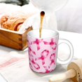 thumbnail image 3 of Yiaed Breast Cancer Ribbons Awareness Print Ceramics Coffee,Large Handle Design,Extra Large Tea and Coffee Cup for Office and Home Mugs, 3 of 6