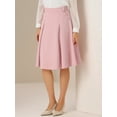 thumbnail image 2 of DARING DIVA Women's Vintage Button Decor Flared Midi Skirt XL Pink, 2 of 6