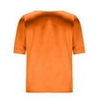 thumbnail image 6 of JGGSPWM Women's Summer Dressy Casual Satin Blouse Trendy V Neck Short Sleeve Silk Work Shirt Orange XL, 6 of 7