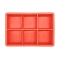 thumbnail image 1 of Mainstays Jumbo 2" Paprika Red 6-Cavity Silicone Ice Cube Maker, for Perfect Rock Cubes, 1 Piece, 1 of 6