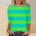 thumbnail image 2 of T Shirts for Women Summer Mid Length Shirts Three Quarter Sleeves Shirts Crew Neck Tunic Casual Tops, 2 of 4