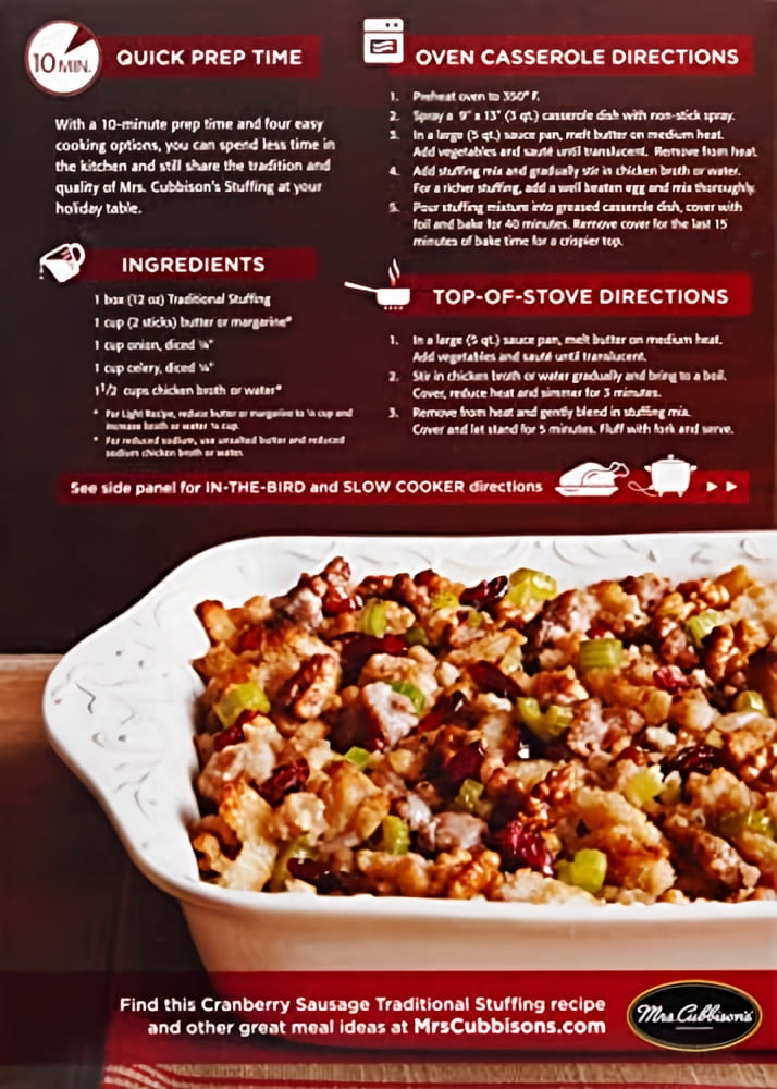Mrs. Cubbison's Traditional Seasoned Stuffing Mix 12 oz (Pack of 6)