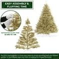 thumbnail image 3 of 7.5FT Champagne Gold Tinsel Artificial Holiday Christmas Tree with Sturdy Metal Stand, 3 of 7