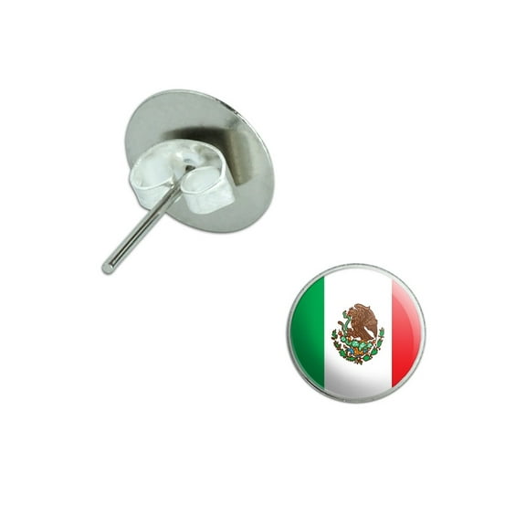 Mexico Mexican Flag Pierced Stud Earrings