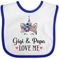 thumbnail image 3 of Inktastic Gigi and Papa Love Me Unicorn Girls Baby Bib, 3 of 4
