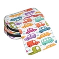 thumbnail image 4 of Rateoe Doodle Cars Pattern Double Clamshell Pen Case, Storage Organizer with Two Zipper Compartments– Holds Up to 50 Pencils & Pens, 4 of 7