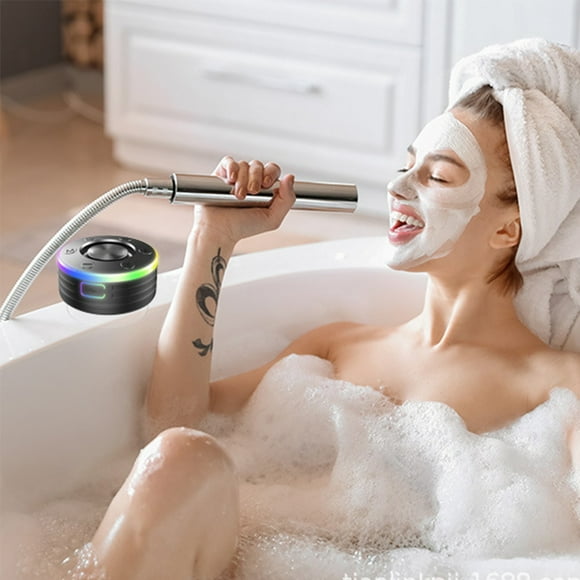 Dvkptbk 5.2 Adsorbable RGB Bathroom Bluetooth Audio HIFI High Sound Quality 7 Level and Shockproof Built-in FM Bluetooth Audio Bathroom Accessories on Clearance