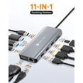 thumbnail image 2 of Estación de acoplamiento USB C NOVOO 11 en 1, doble HDMI, VGA, 100 W PD, 2 of 7