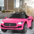 thumbnail image 4 of Costway 12V Maserati Licensed Kids Ride on Car w/ RC Remote Control Led Lights MP3 Pink, 4 of 9