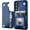 Blue, variant on REQO for Samsung Galaxy S25 Wallet Case with Card Holder, PU Leather Kickstand Card Slots Case, Double Magnetic Clasp and Durable Shockproof Cover 5G 6.2 Inch