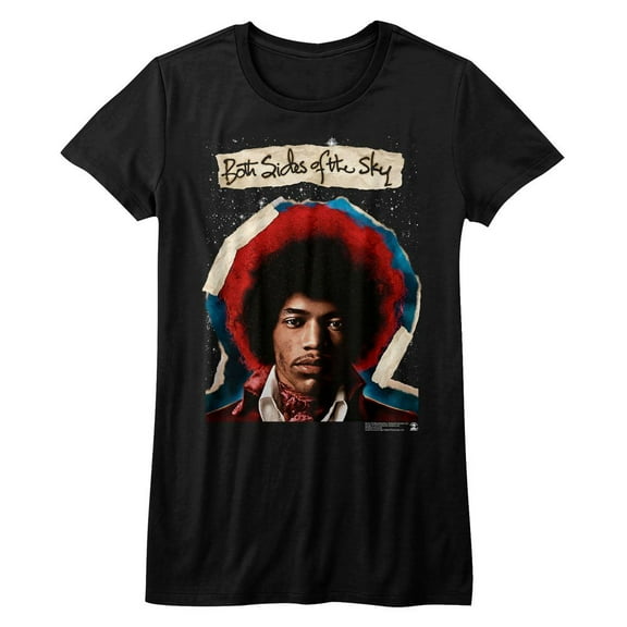 Jimi Hendrix Both Sides Black Junior Women's T-Shirt