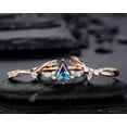 thumbnail image 5 of 3PCS Kite Cut Alexandrite Engagement Ring Set, V Shape Rose Gold June Birthstone Promise Ring, Unique Curved Wedding Ring for Women, 5 of 5