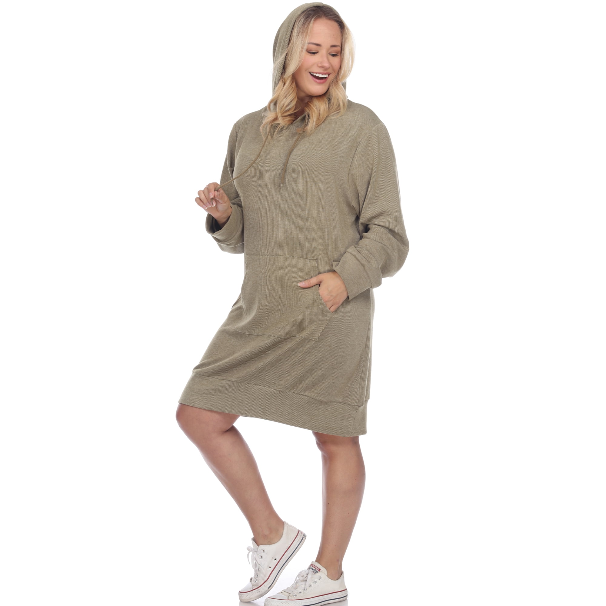 White Mark Women's Hoodie Sweatshirt Dress Fleece Material Various Sizes Available
