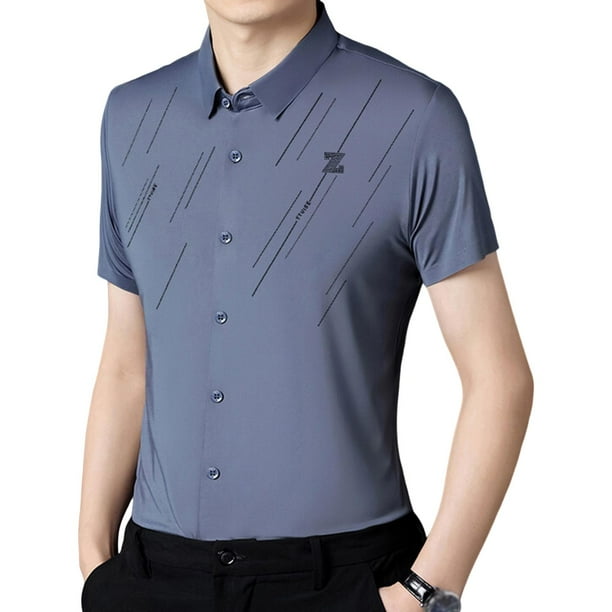 Camisa de manga corta para hombre, Camisa de vestir de manga corta para hombre, Suéter casual holgado, XXXXL
