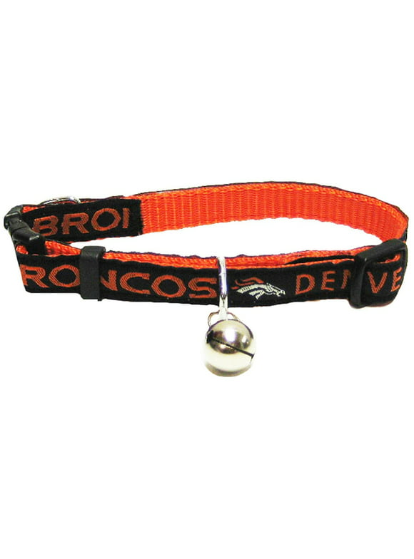 Pets First Denver Broncos Cat Collar - Durable and Heavy Duty Nylon Web Collar