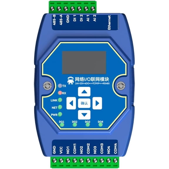 ModBus Ethernet I/O Network Acquisition Control Module ME31-AAAX2240 RS485 Rail Installation 2DI 2AI 4DO Industrial Grade