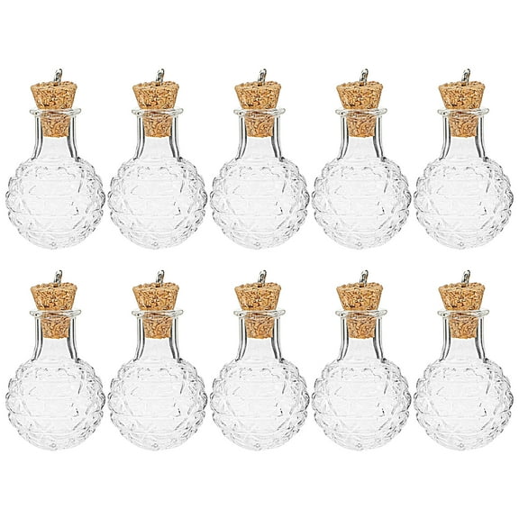 10 Sets Drift Bottles with Corks Clear Corked Bottles Glass Bottles Adornments