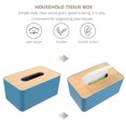 thumbnail image 4 of Cajón contenedor de pañuelos, decoración retro, suministros de baño, soporte facial, caja de papel con tapa de madera para oficina, 4 of 6